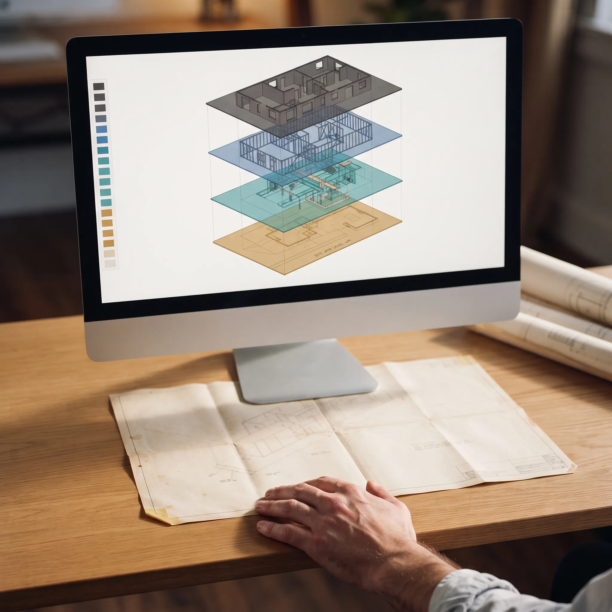 Legacy drawings being converted into a structured digital building model