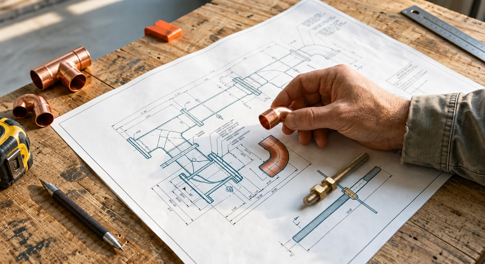 Schematic illustration of mep shop drawings.