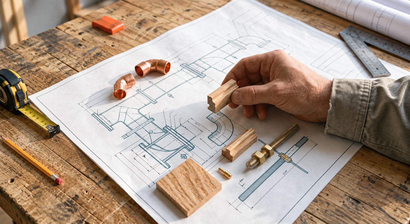 Schematic illustration of millwork & joinery.