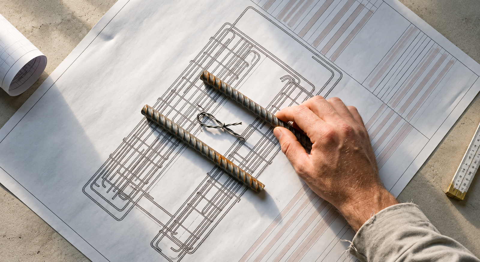 Schematic illustration of rebar detailing.
